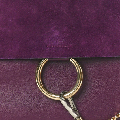 Chloe Calfskin Suede Medium Faye Shoulder Bag Intense Violine 8 of 11