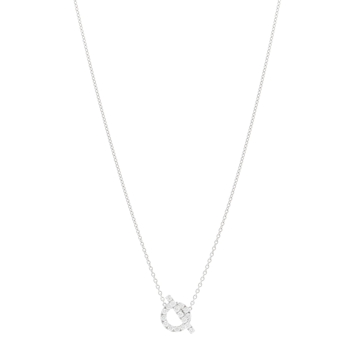 18K White Gold Diamond Finesse Pendant Necklace