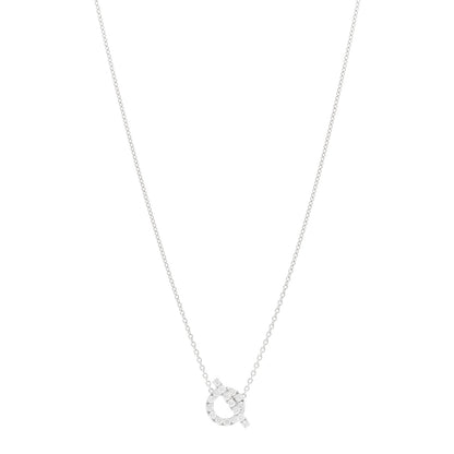 Hermes 18K White Gold Diamond Finesse Pendant Necklace 1 of 6