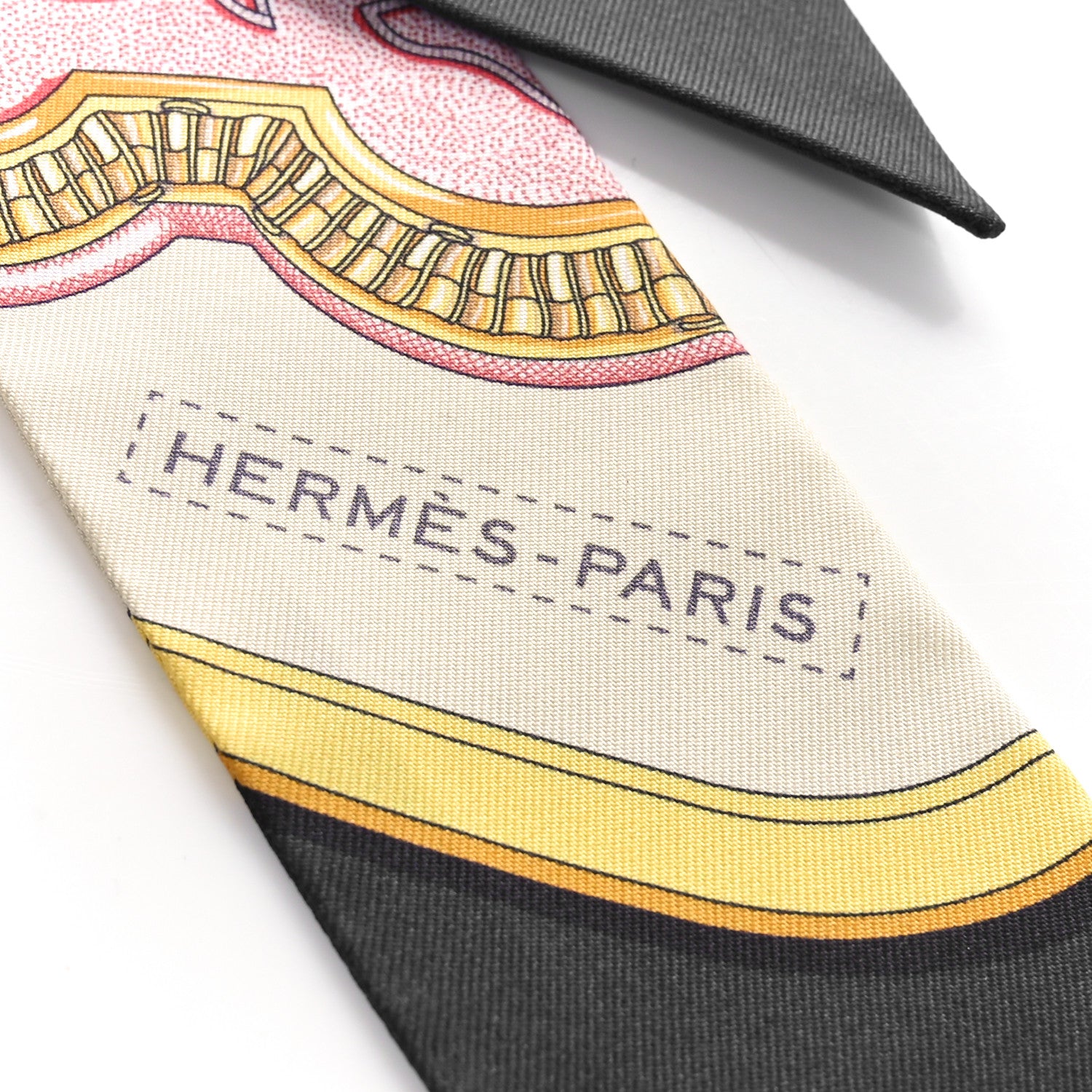 Hermes Silk Grand Apparat Twilly Ivoire Marine Rose 4 of 4