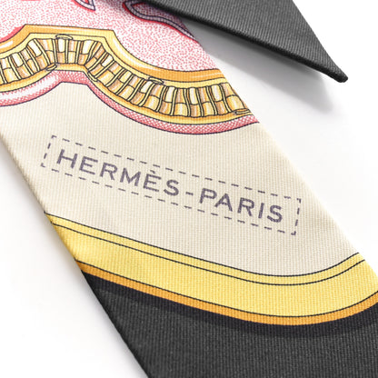 Hermes Silk Grand Apparat Twilly Ivoire Marine Rose 4 of 4