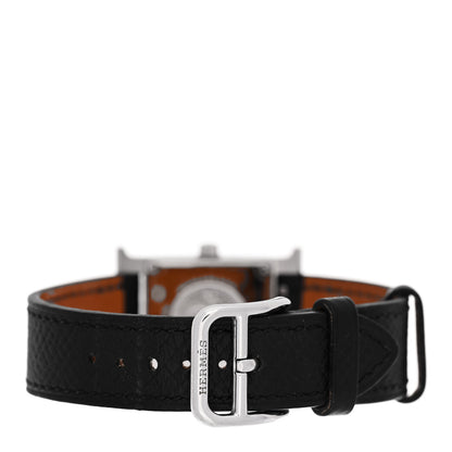 Hermes Stainless Steel Epsom 21mm Heure H Hour Quartz Watch Noir 3 of 5