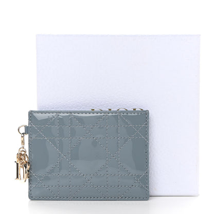 Christian Dior Patent Cannage Lady Dior Card Holder Cloud Blue 9 of 9