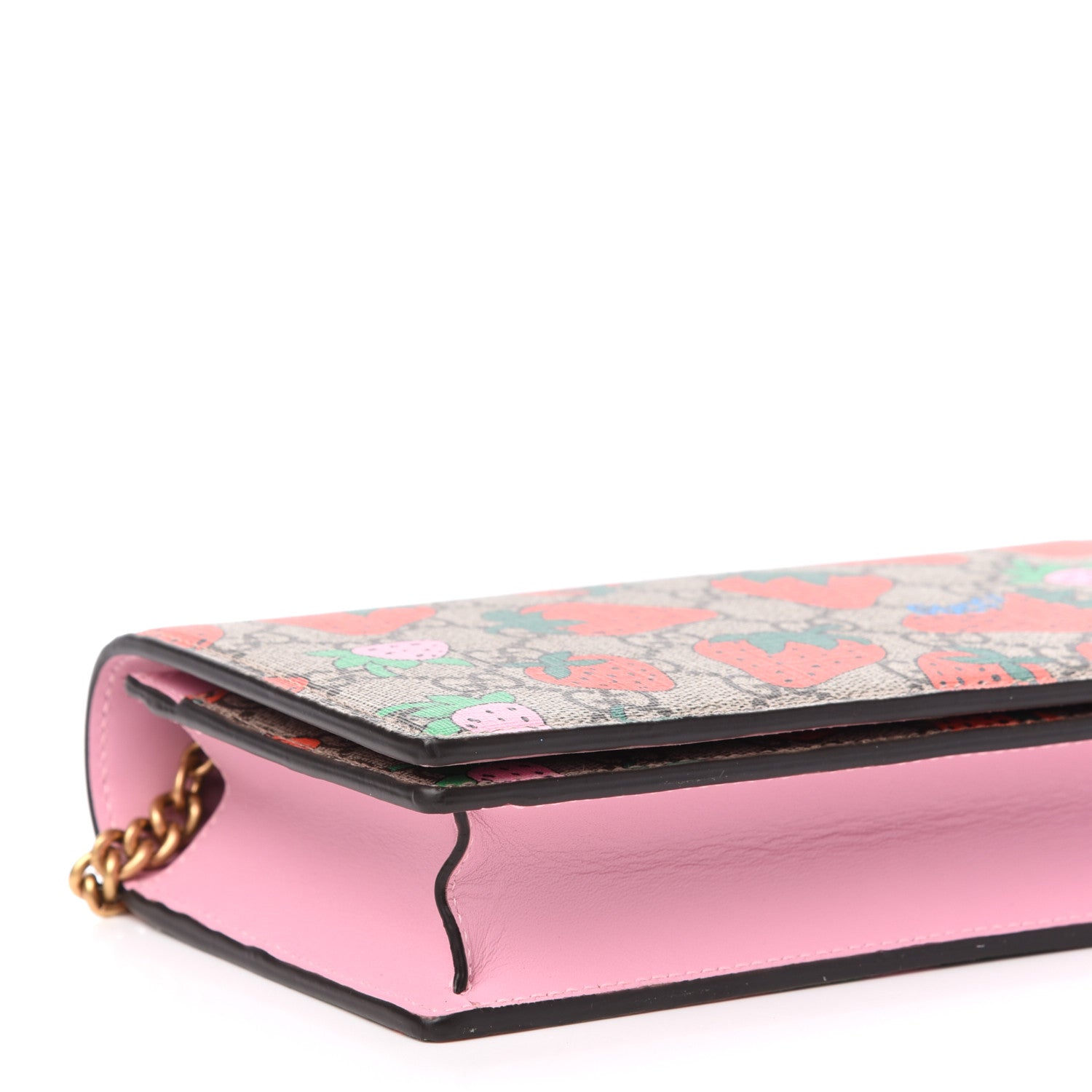 Gucci GG Supreme Monogram Strawberry Chain Wallet 8 of 11