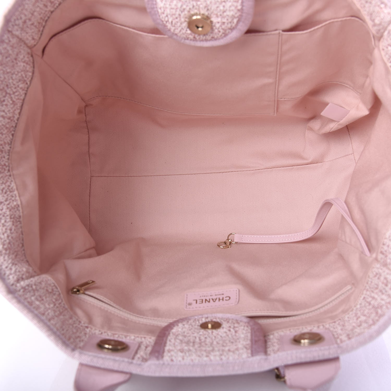 Chanel Straw Lurex Medium Deauville Tote Pink 5 of 10