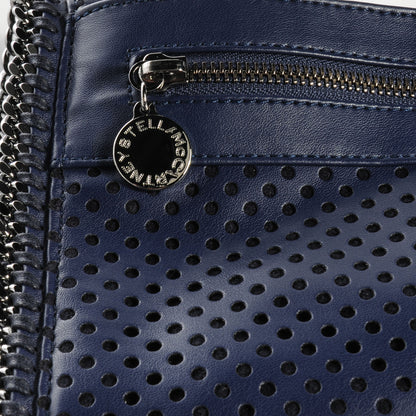 Stella McCartney Faux Perforated Leather Fold Over Falabella Clutch Navy 8 of 8