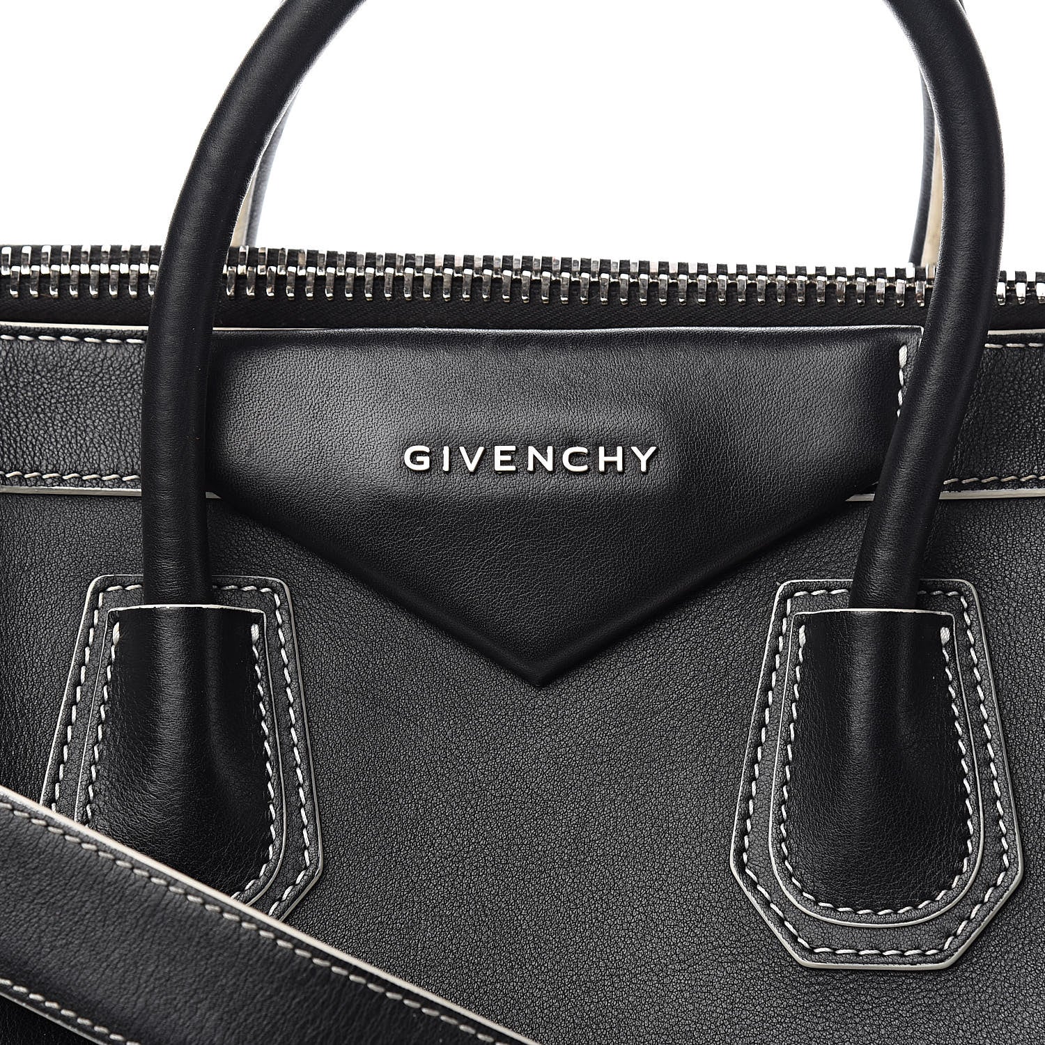 Givenchy Calfskin Contrast Stitched Medium Antigona Black 14 of 14