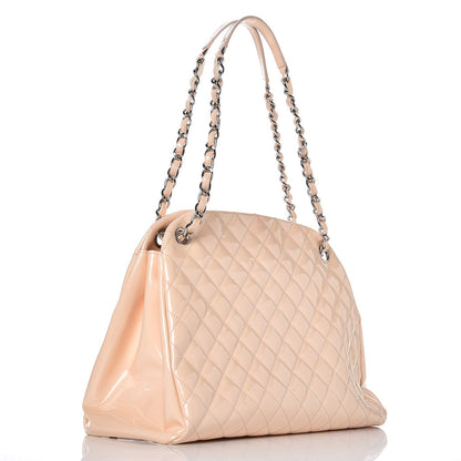 Chanel Patent Quilted Large Just Mademoiselle Bowling Bag Beige 3 of 11