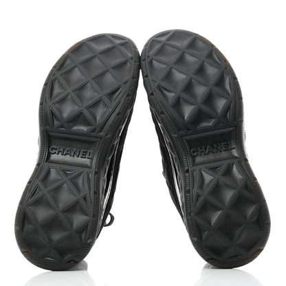 Chanel Suede Calfskin Mixed Fibers CC Sneakers 38.5 Black 5 of 9