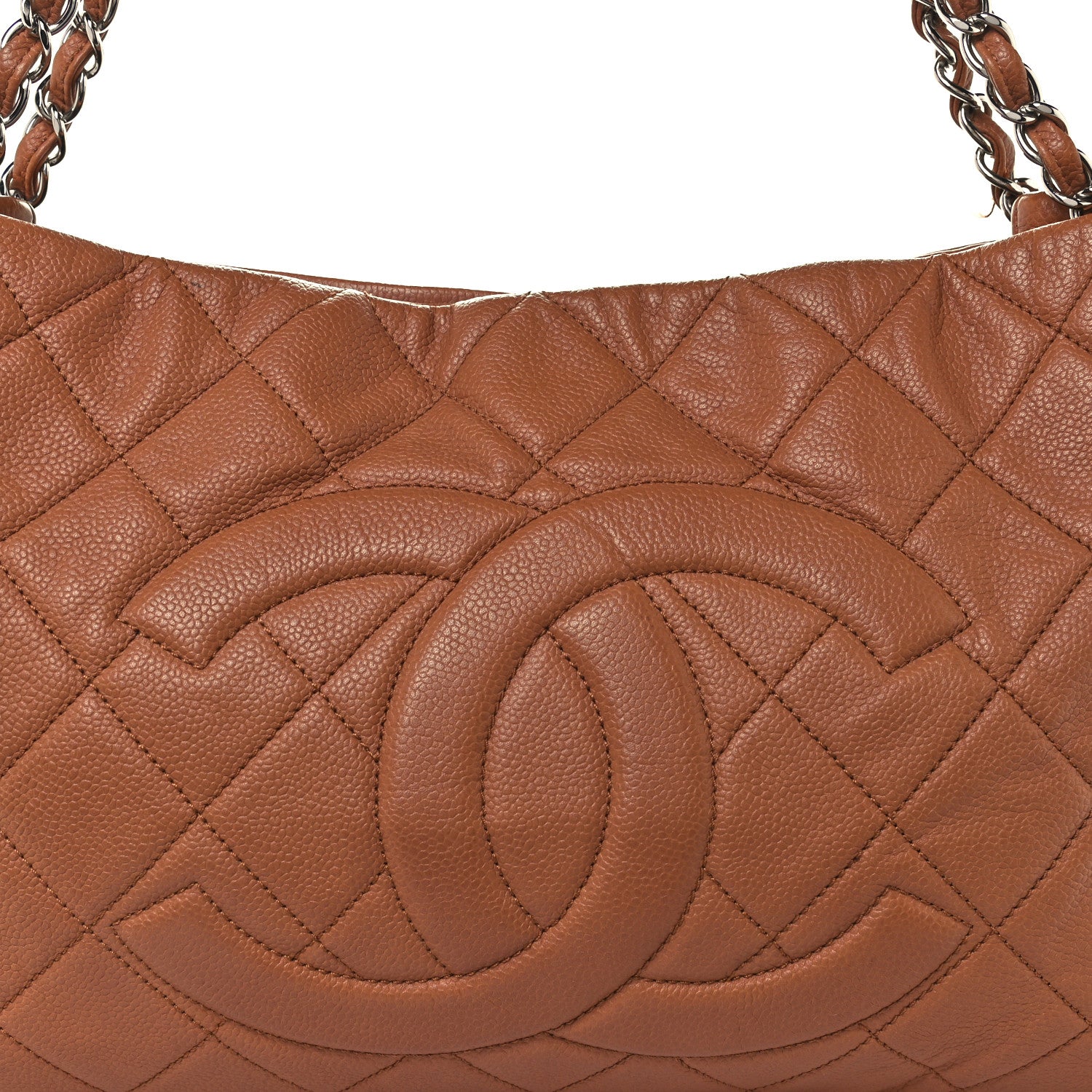 Chanel Caviar Quilted Expandable Zip Shoulder Bag Brown 8 of 11