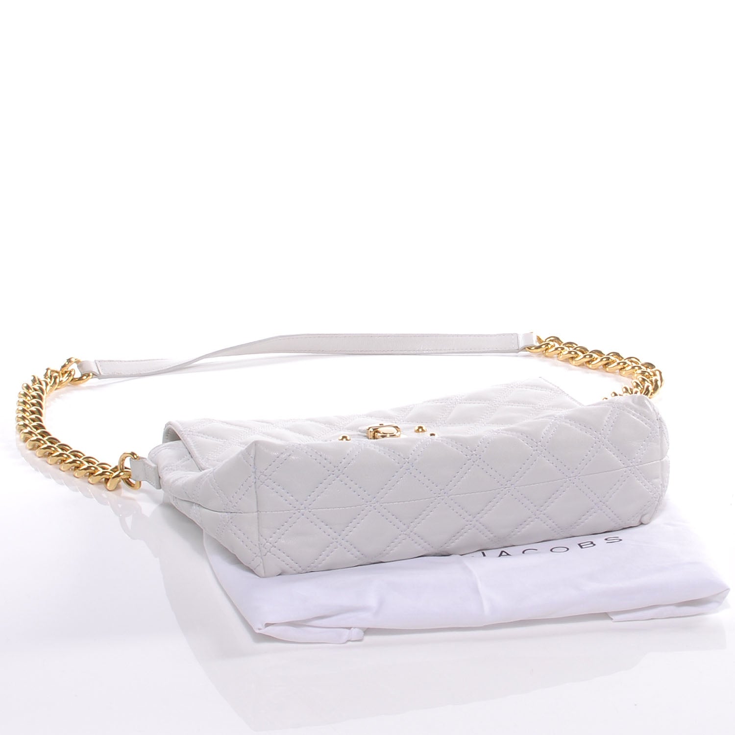 Marc Jacobs Leather Quilted The Large Single White 4 of 8