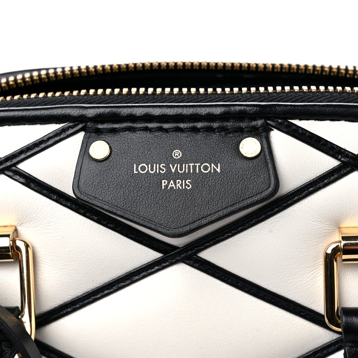 Lambskin Malletage Alma BB Black White