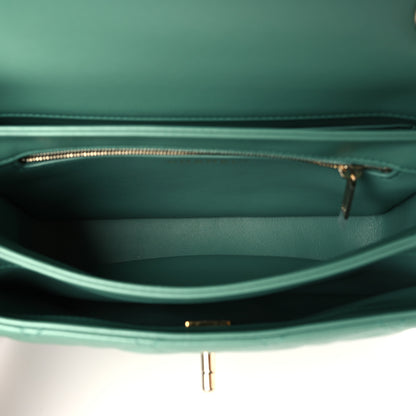 Chanel Lambskin Quilted Small Trendy CC Flap Dual Handle Bag Dark Green 5 of 8