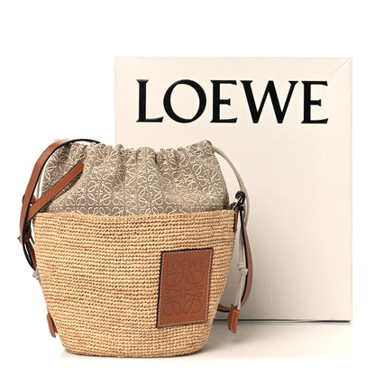 Loewe Calfskin Raffia Anagram Paulas Ibiza Pochette Bag Natural Tan 12 of 12