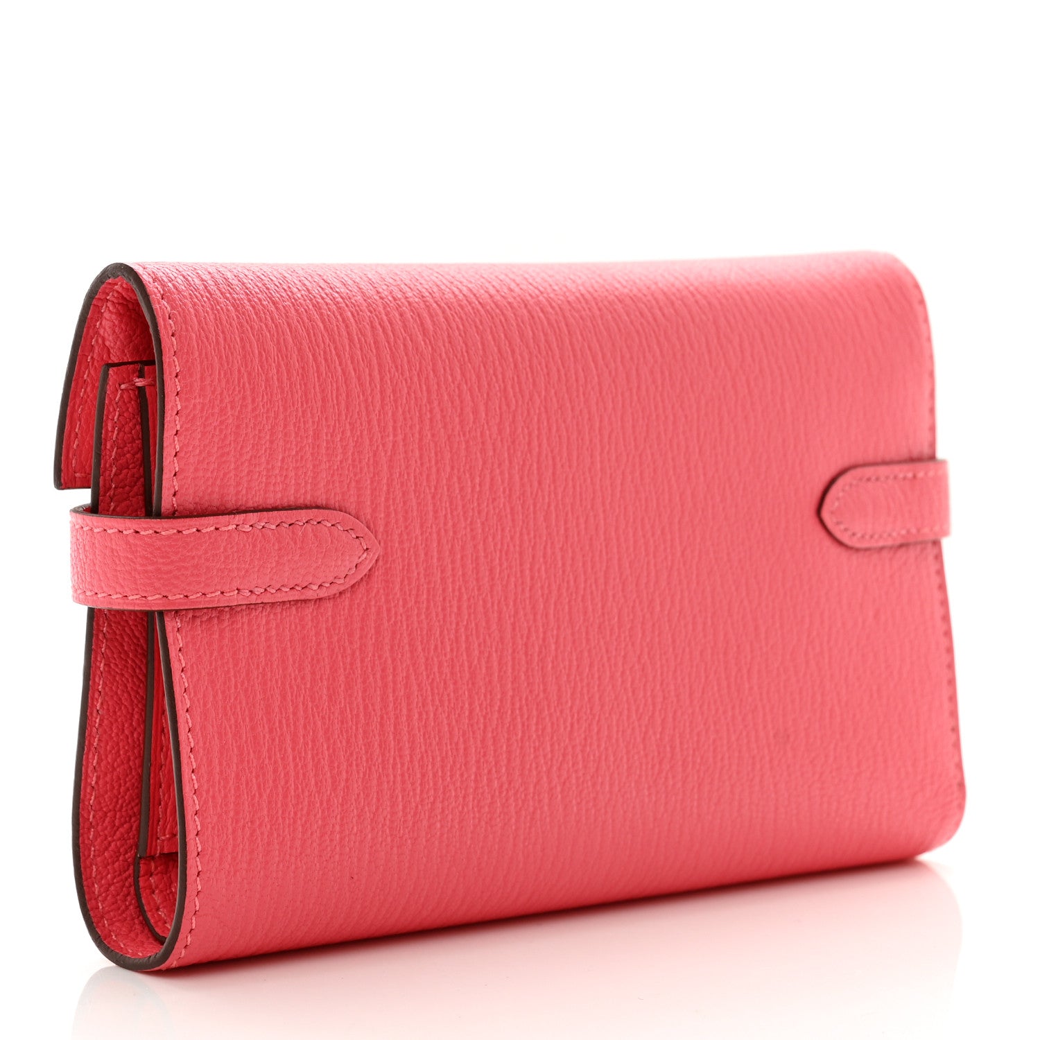 Hermes Chevre Mysore Kelly Medium Wallet Rose Lipstick 3 of 9