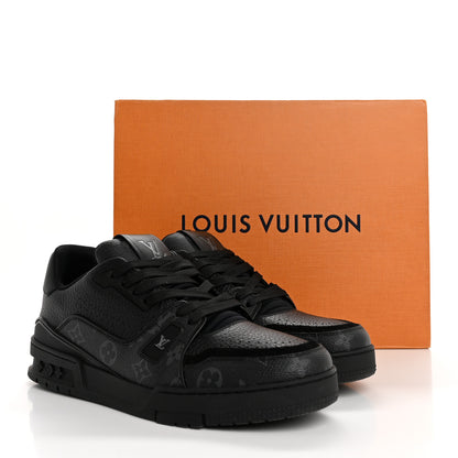 Louis Vuitton Calfskin Monogram Eclipse Mens LV Trainer Sneakers 8 Black 10 of 10