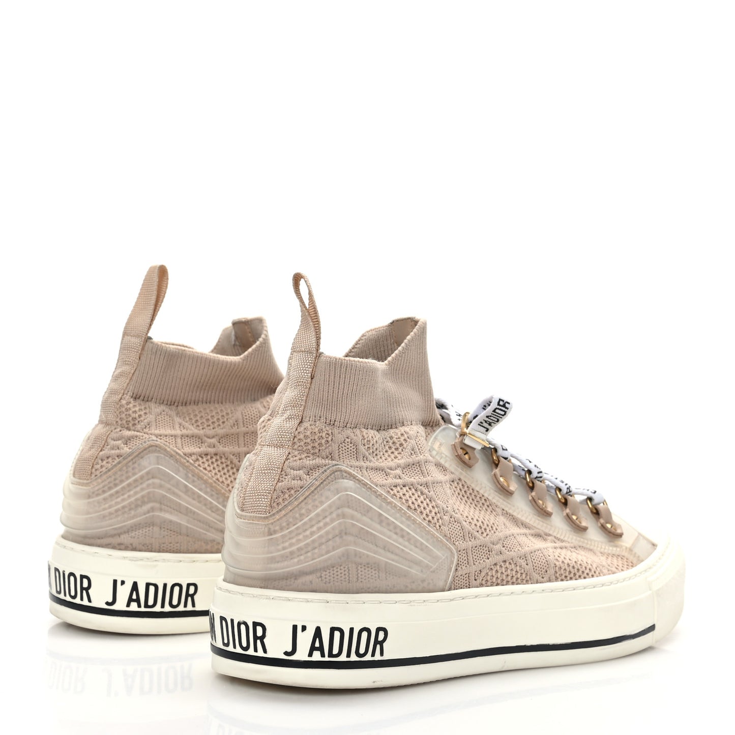 Technical Knit Womens Walk'n Dior High Top Sneakers 38 Nude