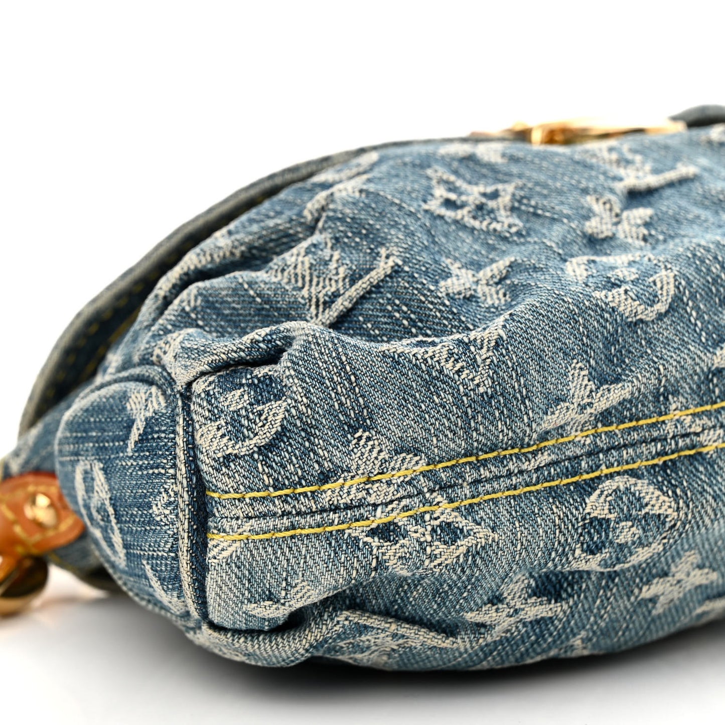 Monogram Denim Mini Pleaty Blue