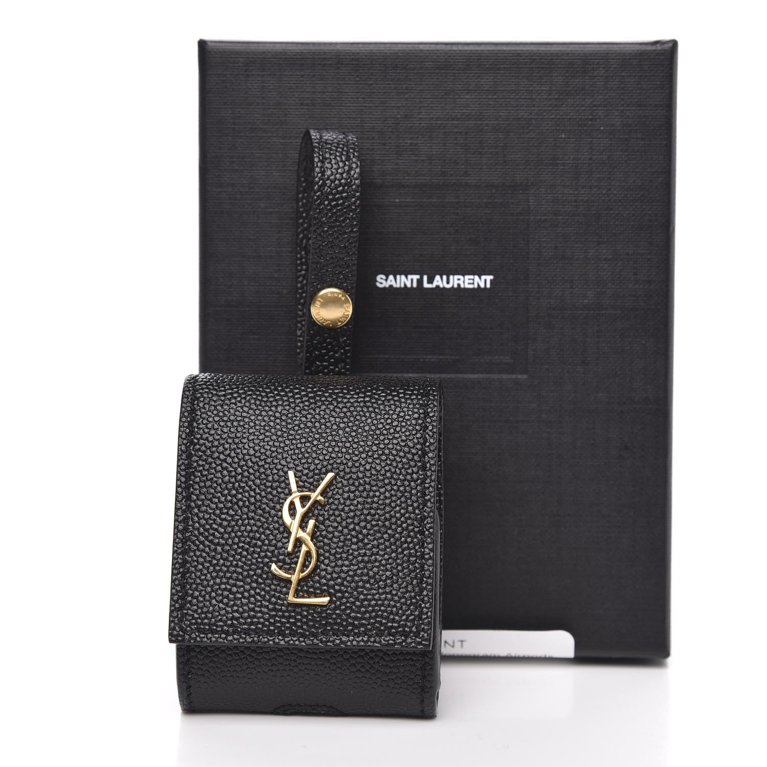 Saint Laurent Grain De Poudre Monogram Airpods Case Black 5 of 5