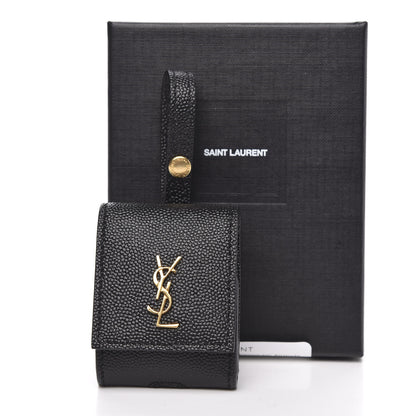 Saint Laurent Grain De Poudre Monogram Airpods Case Black 5 of 5