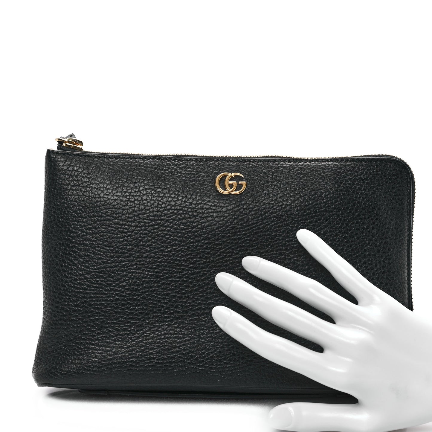 Calfskin GG Marmont Zip Pouch Black