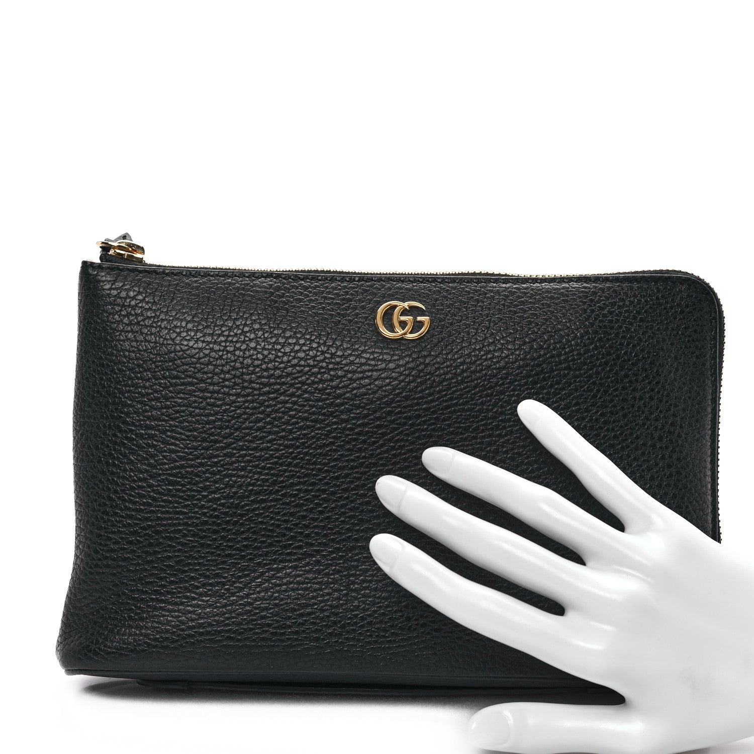 Gucci Calfskin GG Marmont Zip Pouch Black 2 of 8