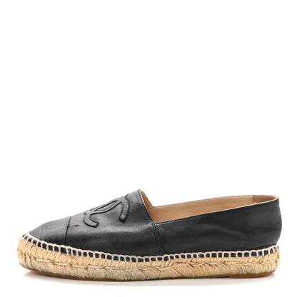 Chanel Lambskin CC Espadrilles 36 Black 1 of 9