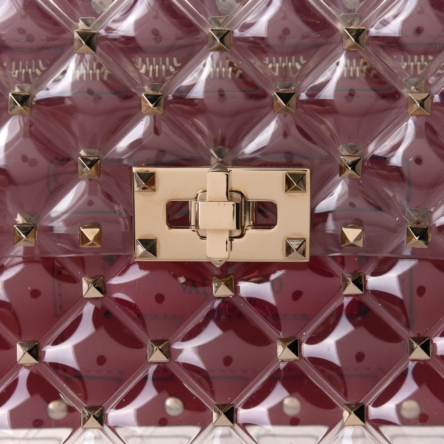 PVC Medium Rockstud Spike Shoulder Bag
