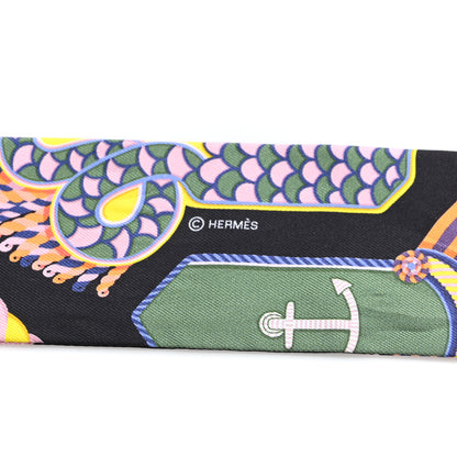 Hermes Silk Epaulettes De Gala Twilly Black Multicolor 3 of 3