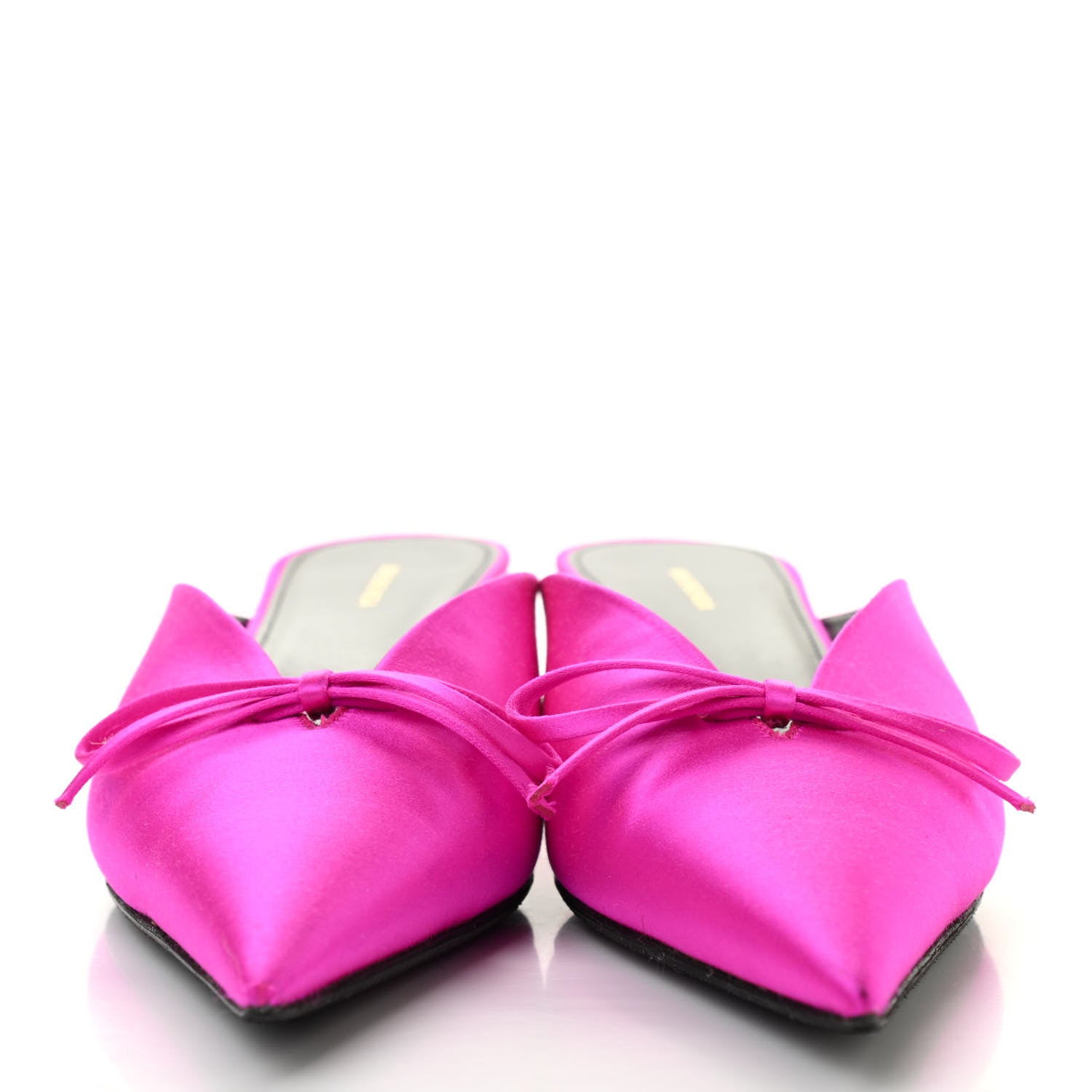 Balenciaga Satin Pointed Toe Knife 40mm Mules 38.5 Rose Fuchsia 2 of 11