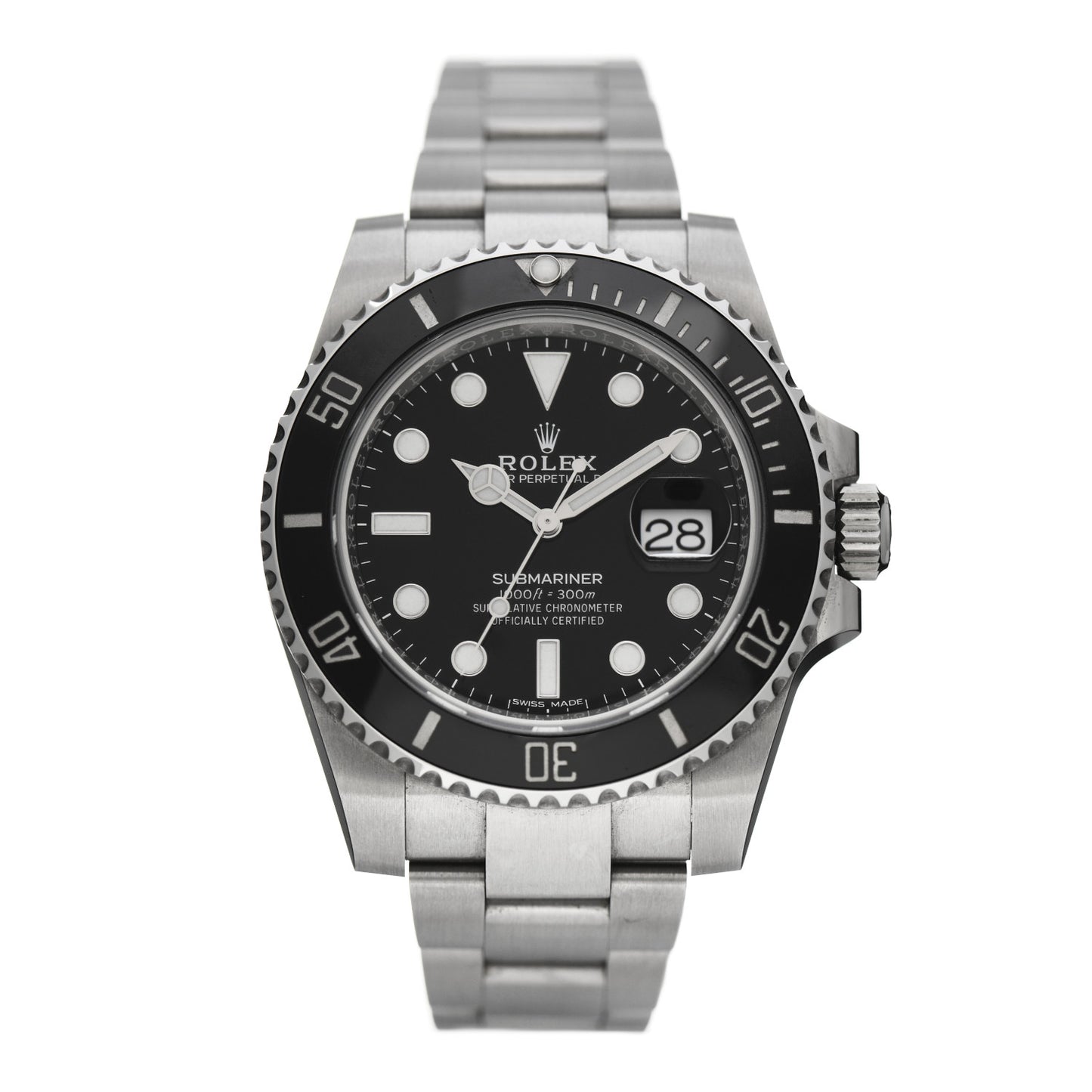 Stainless Steel 40mm Oyster Perpetual Submariner Date Watch Black 116610LN