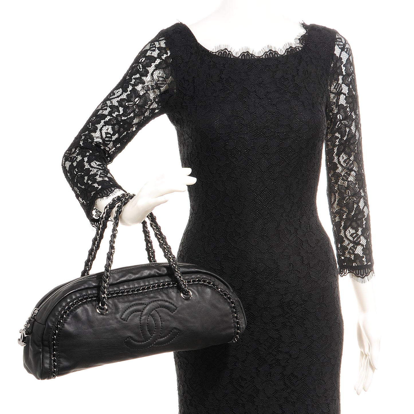 Smooth Calfskin Luxe Ligne Small Bowler Black