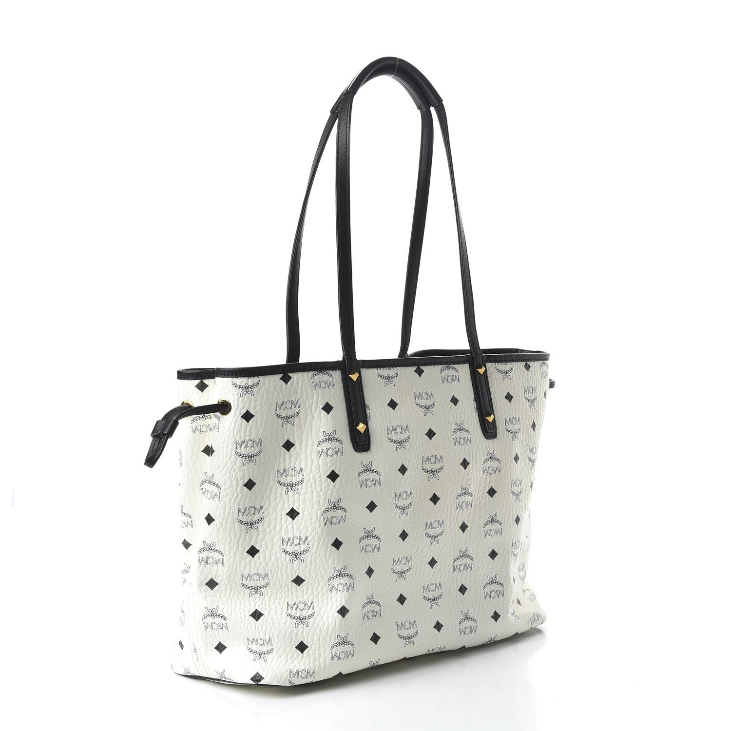 MCM Visetos Medium Project Reversible Shopper Tote White 3 of 15