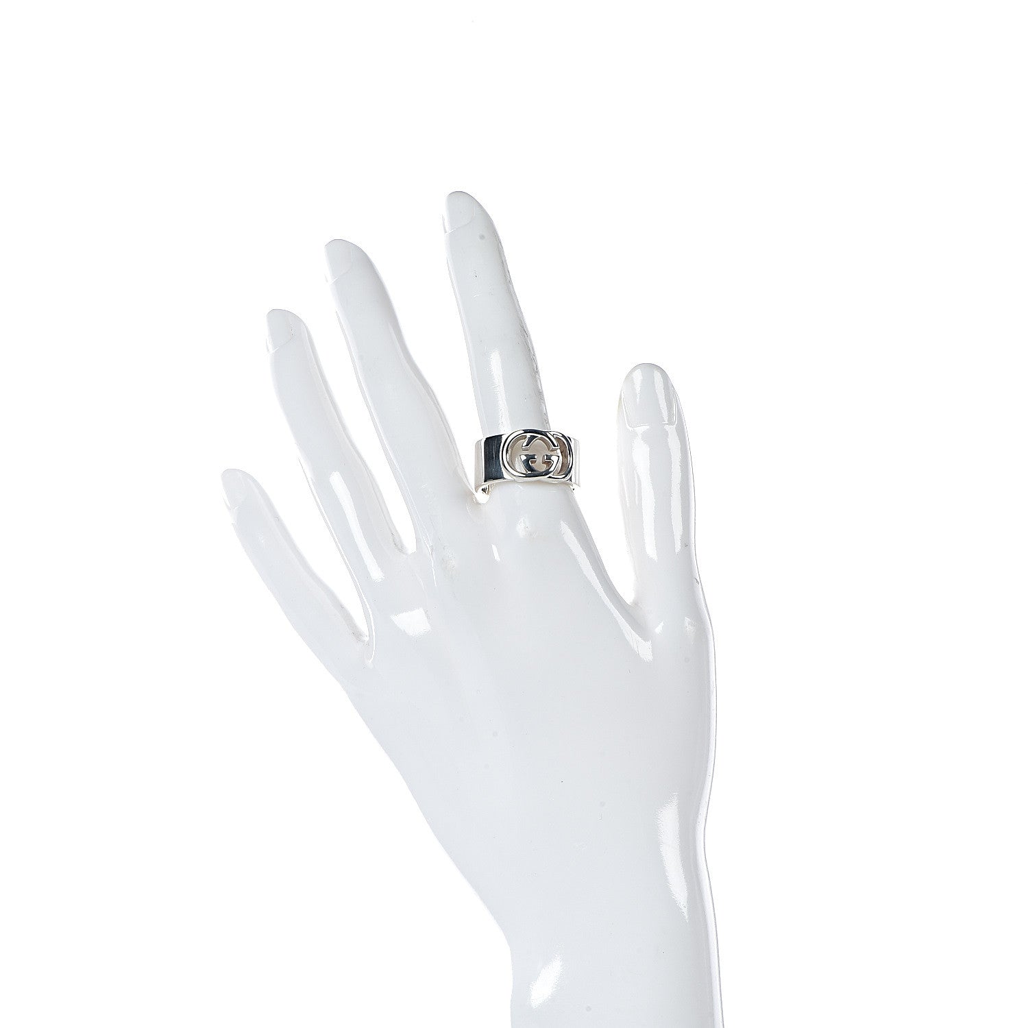 Gucci Sterling Silver 10mm Interlocking G Band Ring 60 9 2 of 7