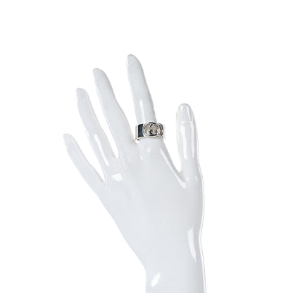 Gucci Sterling Silver 10mm Interlocking G Band Ring 60 9 2 of 7