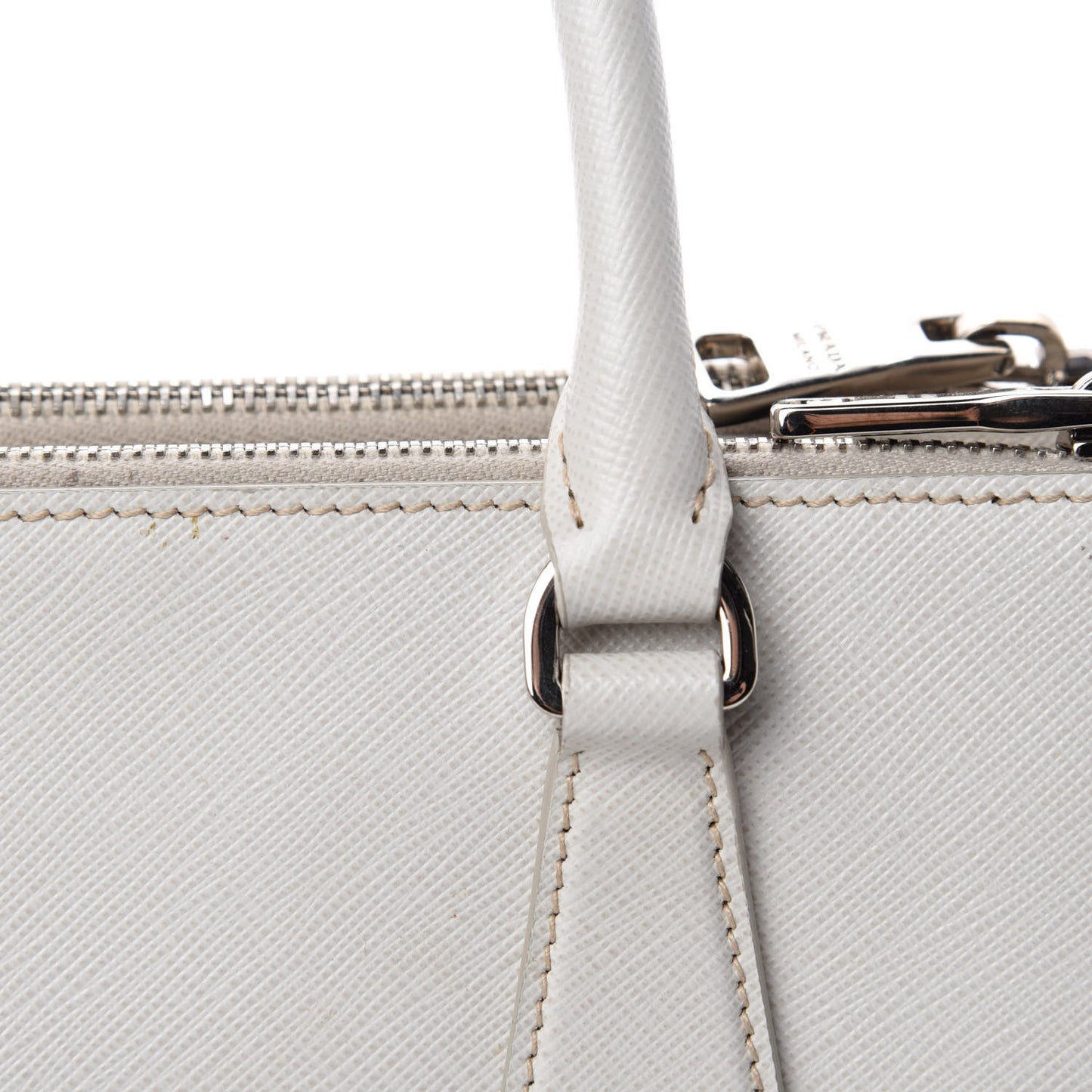 Saffiano Small Galleria Double Zip Tote Talco