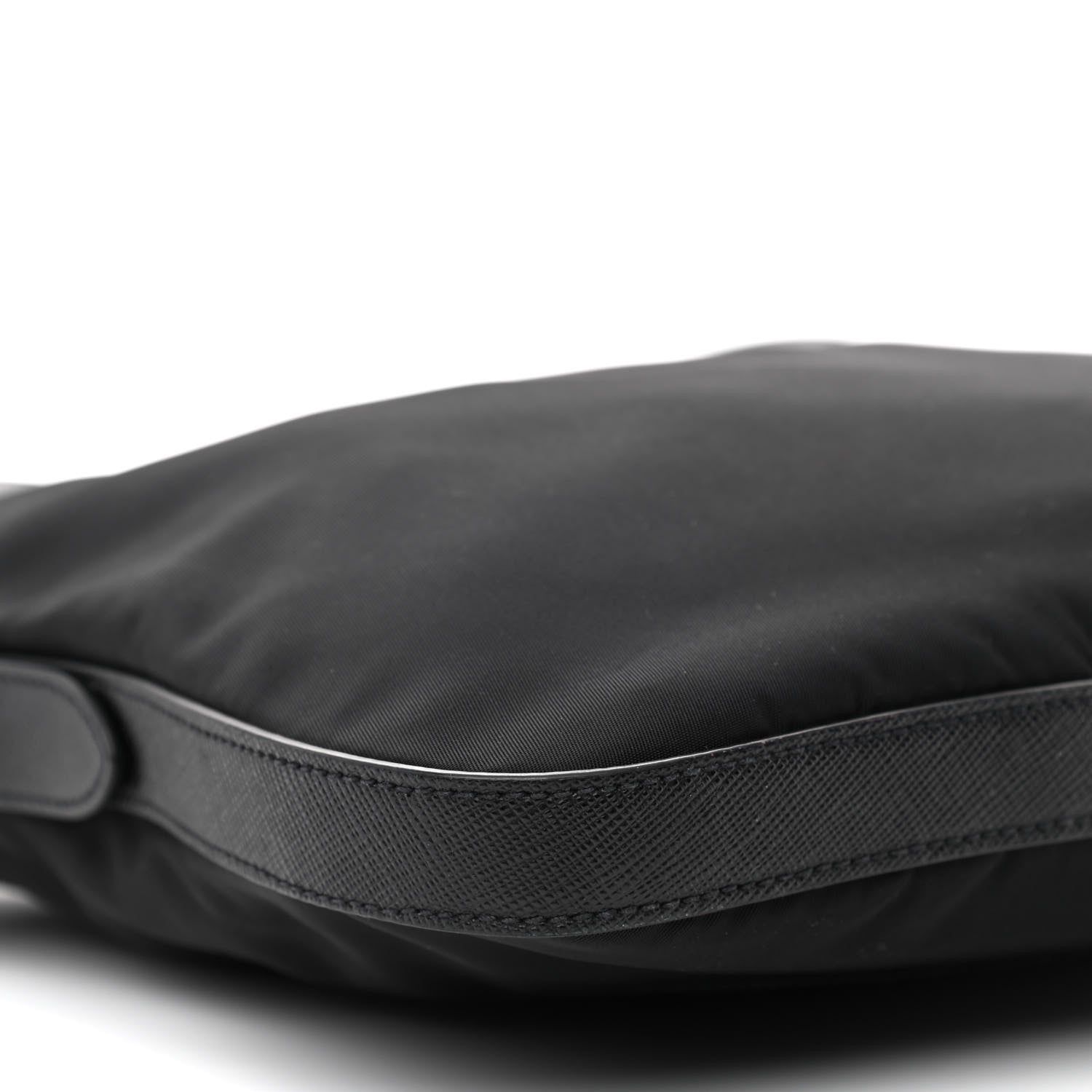 Prada Tessuto Nylon Calfskin Hobo Black 8 of 9