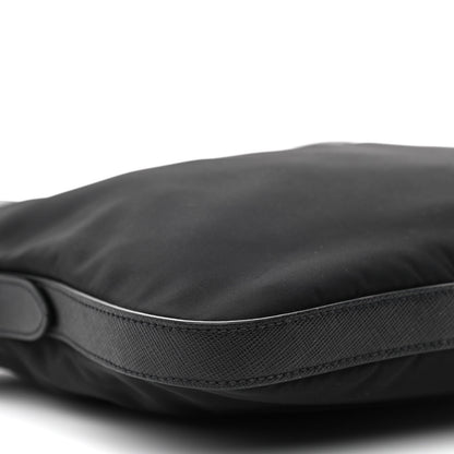 Prada Tessuto Nylon Calfskin Hobo Black 8 of 9