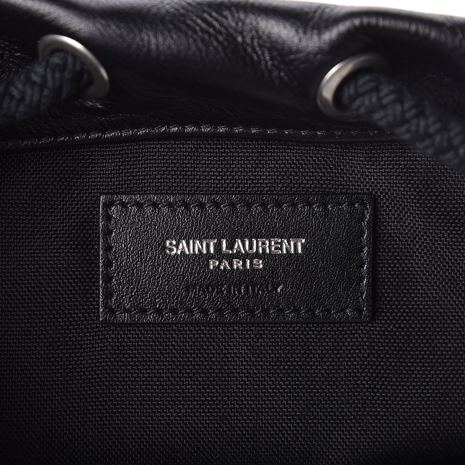 Saint Laurent Smooth Calfskin City Sailor Drawstring Backpack Black 6 of 9
