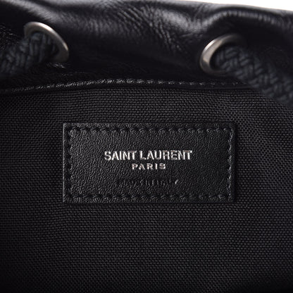 Saint Laurent Smooth Calfskin City Sailor Drawstring Backpack Black 6 of 9