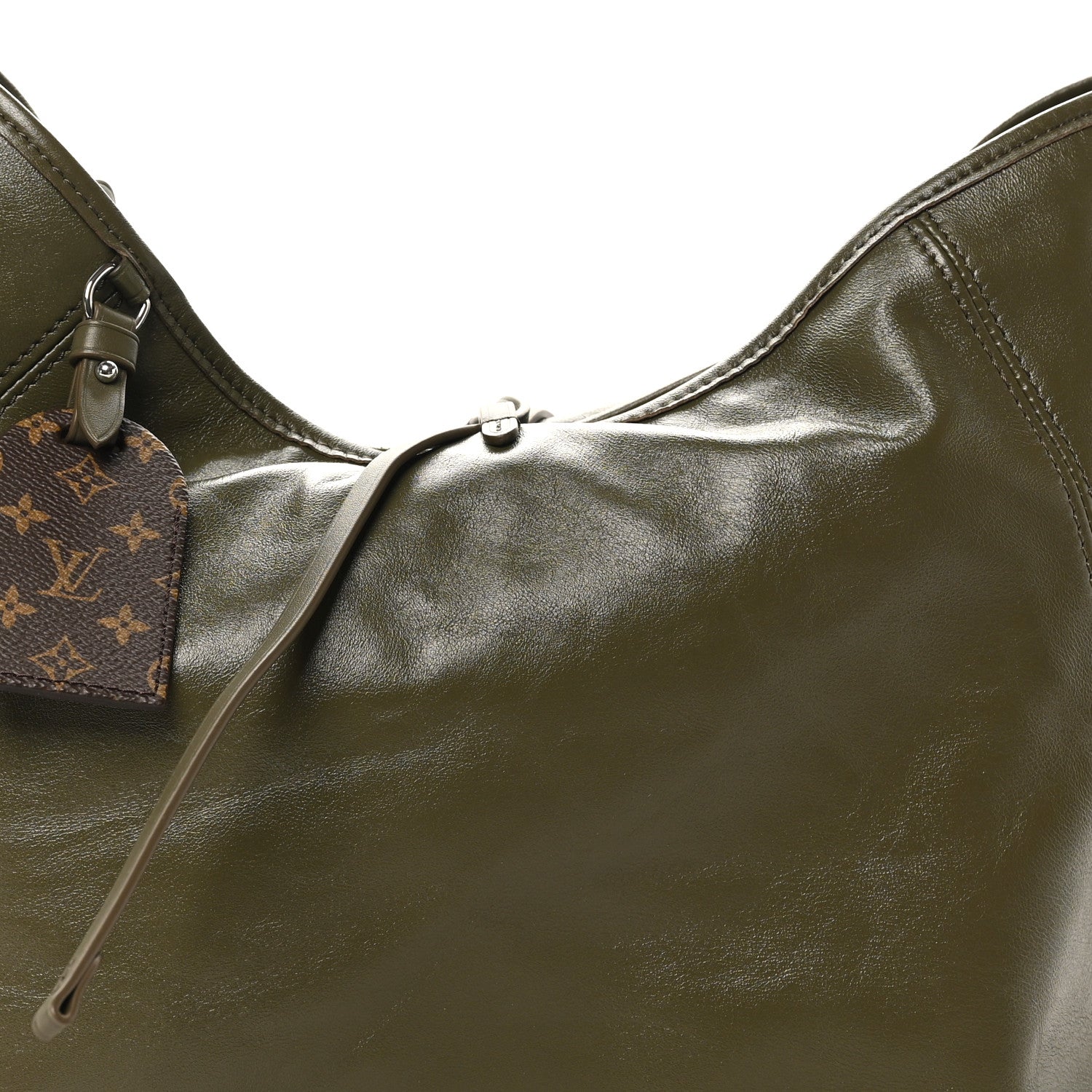 Louis Vuitton Lambskin CarryAll Vibe MM Dark Kaki 8 of 10