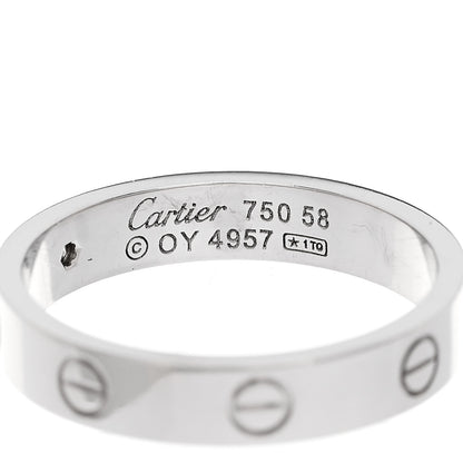 Cartier 18K White Gold Diamond 4mm LOVE Wedding Band Ring 58 8.25 4 of 4