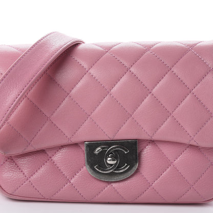 Chanel Shiny Goatskin Quilted Small Double Carry Waist Chain Flap Pink 9 of 9