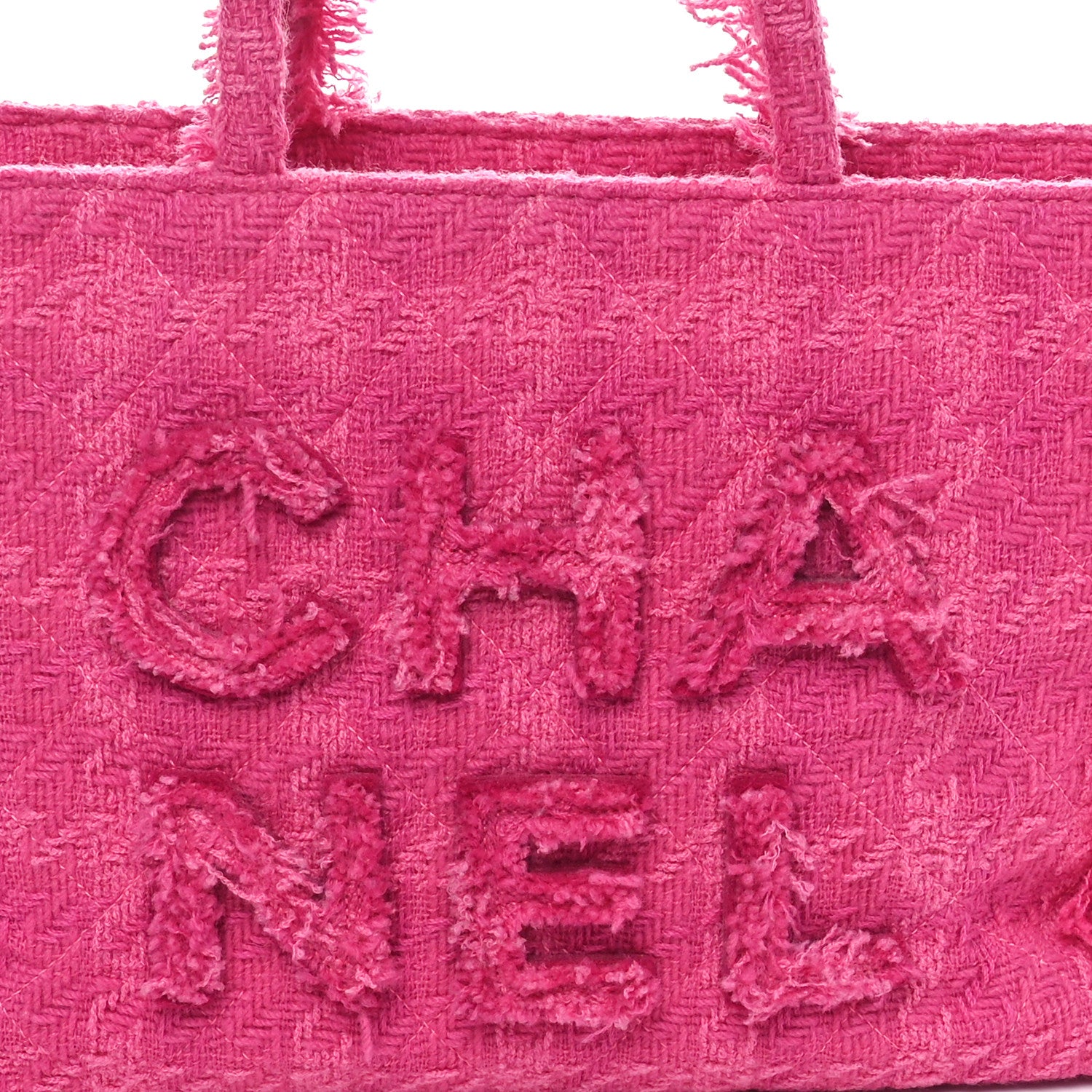 Chanel Wool Tweed Medium Zipped Shopping Tote Pink 8 of 10