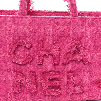 Chanel Wool Tweed Medium Zipped Shopping Tote Pink 8 of 10