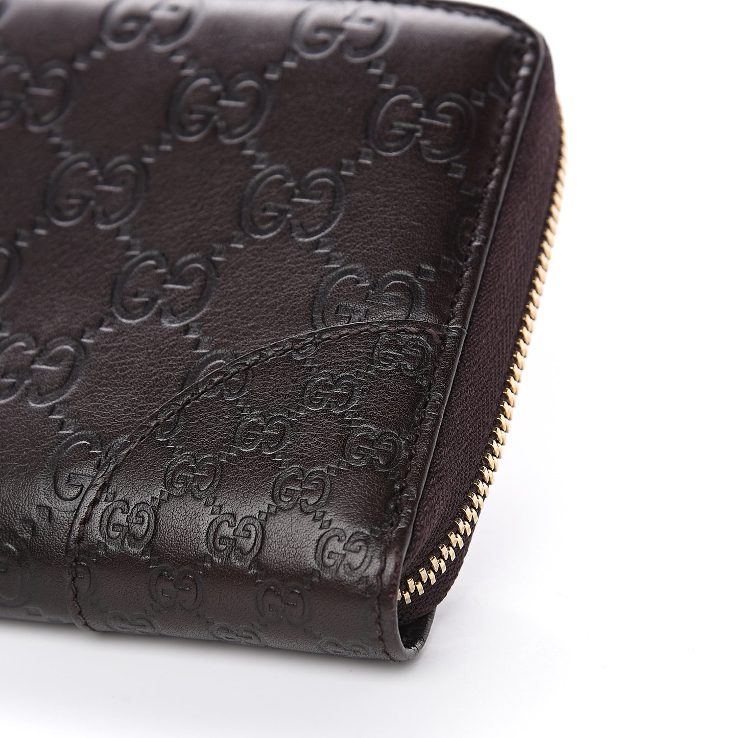 Guccissima Signature Microguccissima Bree Zip Around Wallet Chocolate