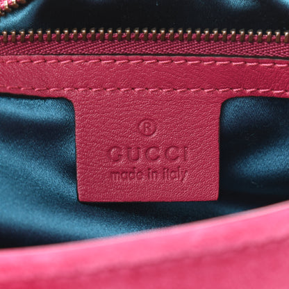 Gucci Velvet Matelasse Blind for Love Embroidered Medium GG Marmont Shoulder Bag Light Raspberry Rose Multicolor 6 of 16