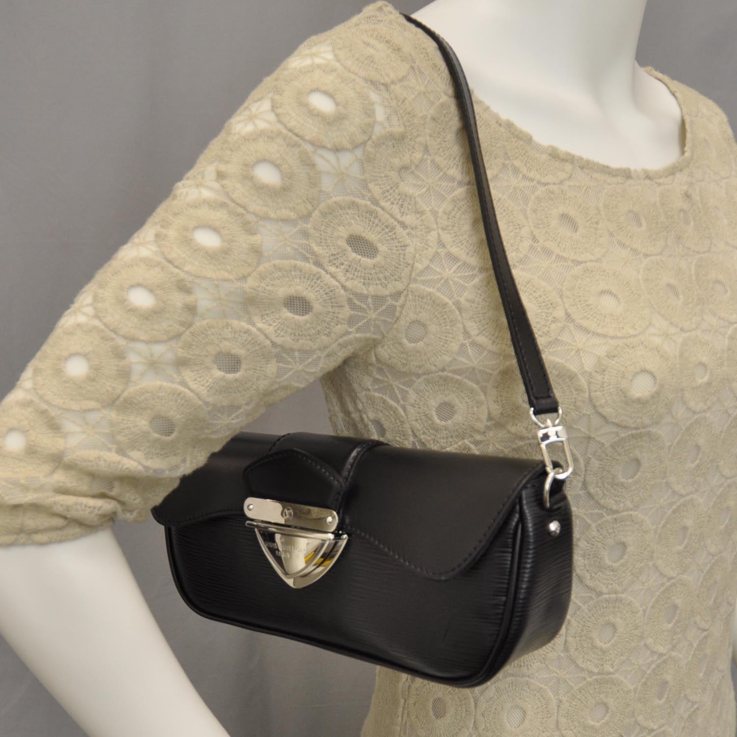 Louis Vuitton Epi Montaigne Clutch Black 2 of 6