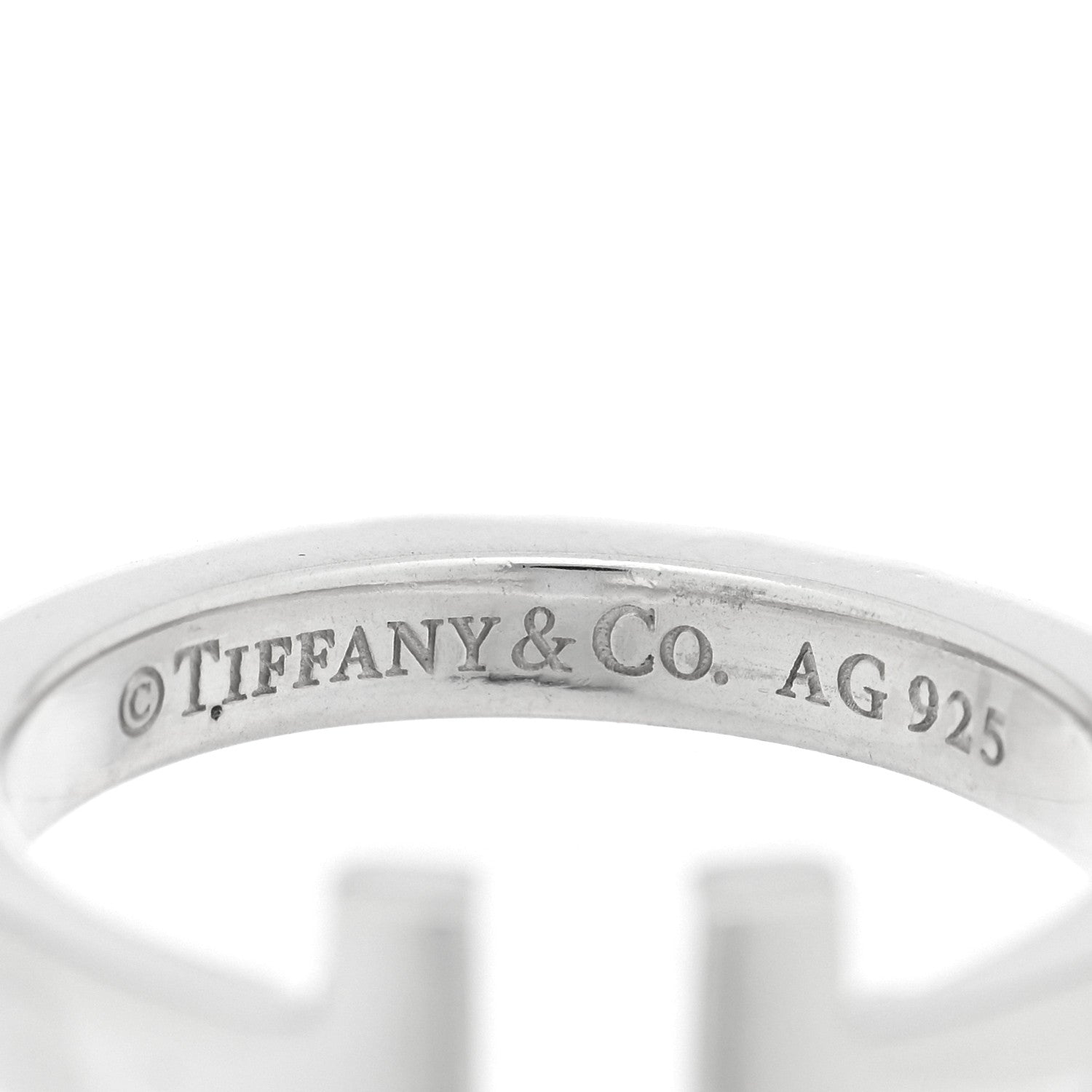 Tiffany Sterling Silver T Square Ring 54 7 4 of 4