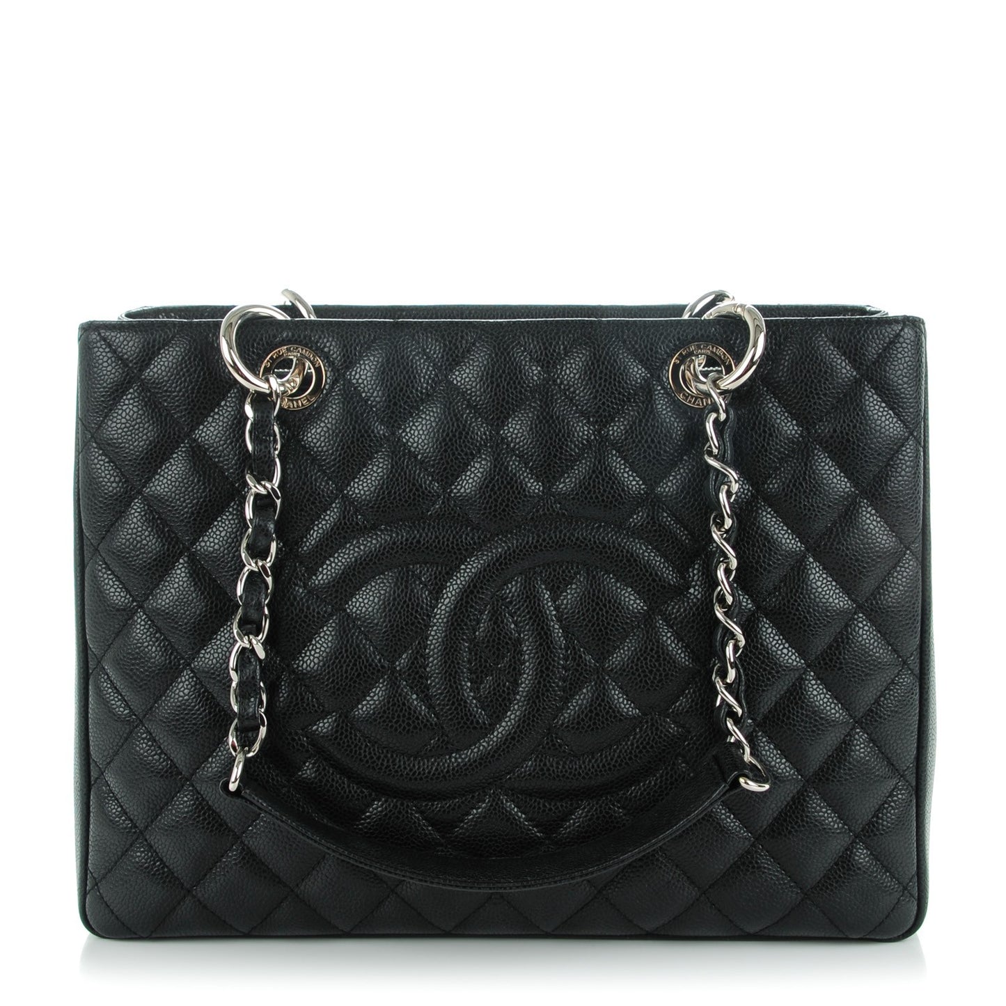 Caviar Quilted Grand Shopping Tote GST Black